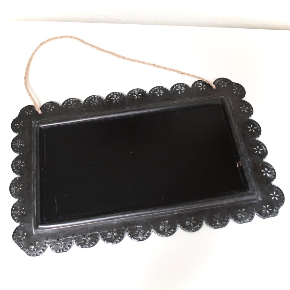 Urban Outfitters Scalloped Floral Hanging Chalk Board Sign
